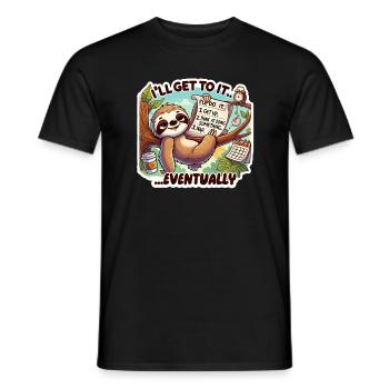 Ich komme schon noch dazu... Irgendwann - Männer T-Shirt - Schwarz - Vorne - AI Model Male 178 light (178cm)