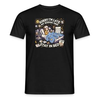 Tut mir leid, dass ich zu spät komme, mein Sternze - Männer T-Shirt - Schwarz - Vorne - AI Model Male 178 light (178cm)