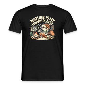 Die Natur ist mein Glücksort - Männer T-Shirt - Schwarz - Vorne - AI Model Male 178 light (178cm)