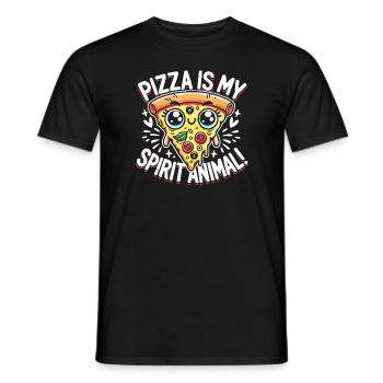 Pizza ist mein Seelentier - Männer T-Shirt - Schwarz - Vorne - AI Model Male 178 light (178cm)