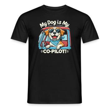 Mein Hund ist mein Co-Pilot - Männer T-Shirt - Schwarz - Vorne - AI Model Male 178 light (178cm)