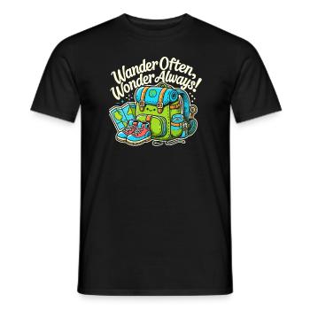 Oft wandern, immer staunen - Männer T-Shirt - Schwarz - Vorne - AI Model Male 178 light (178cm)
