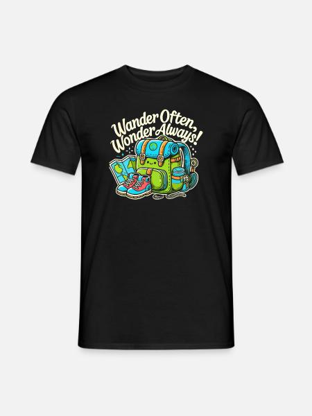 Oft wandern, immer staunen - Männer T-Shirt - Schwarz