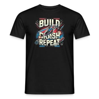 Bau-Crash-Wiederholung - Männer T-Shirt - Schwarz - Vorne - AI Model Male 178 light (178cm)