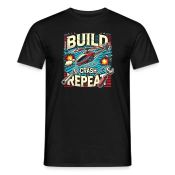 Bau-Crash-Wiederholung - Männer T-Shirt - Schwarz - Vorne - AI Model Male 178 light (178cm)