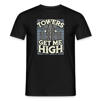 Türme machen mich high - Männer T-Shirt - Schwarz - Vorne - AI Model Male 178 light (178cm)