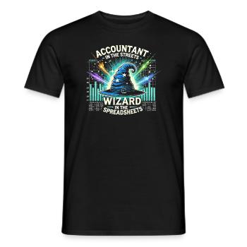 Buchhalter auf der Straße Zauberer in den - Männer T-Shirt - Schwarz - Vorne - AI Model Male 178 light (178cm)