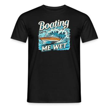 Bootfahren macht mich nass - Männer T-Shirt - Schwarz - Vorne - AI Model Male 178 light (178cm)
