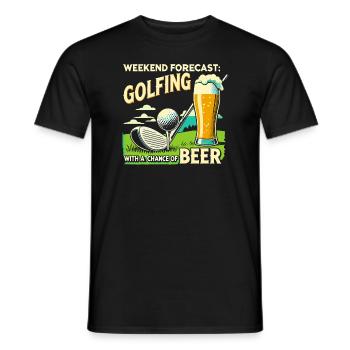 Wochenendvorhersage: Golfen mit einer Chance auf - Männer T-Shirt - Schwarz - Vorne - AI Model Male 178 light (178cm)