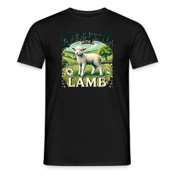 Das Leben ist besser mit einem Lamm - Männer T-Shirt - Schwarz - Vorne - AI Model Male 178 light (178cm)