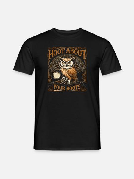 Hoot About Your Roots - Männer T-Shirt - Schwarz