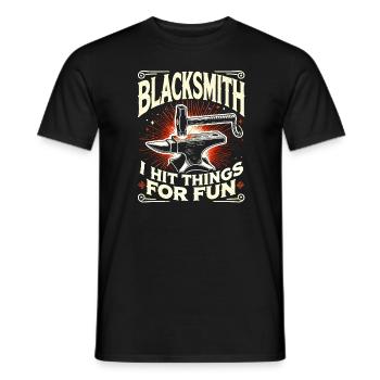 Blacksmith I schlägt Dinge zum Spaß - Männer T-Shirt - Schwarz - Vorne - AI Model Male 178 light (178cm)