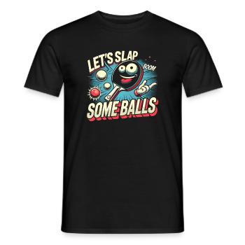 Lasst uns ein paar Bälle klatschen - Männer T-Shirt - Schwarz - Vorne - AI Model Male 178 light (178cm)