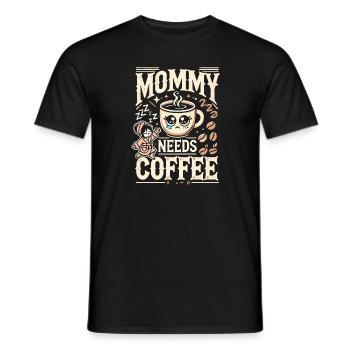 Mami braucht Kaffee - Männer T-Shirt - Schwarz - Vorne - AI Model Male 178 light (178cm)