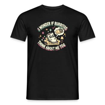 Ich frage mich, ob Burritos auch an mich denken - Männer T-Shirt - Schwarz - Vorne - AI Model Male 178 light (178cm)