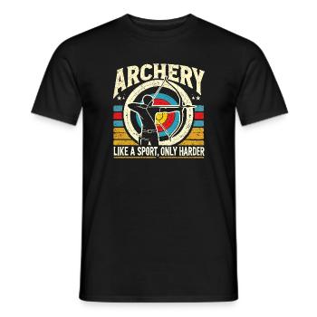 Bogenschießen wie ein Sport, nur härter - Männer T-Shirt - Schwarz - Vorne - AI Model Male 178 light (178cm)