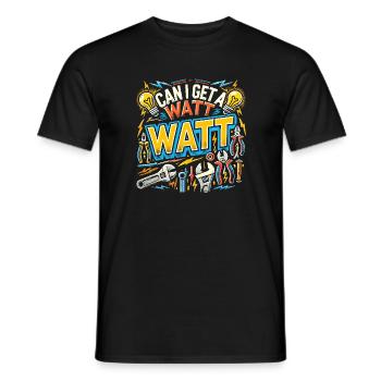 Kann ich ein Watt Watt bekommen? - Männer T-Shirt - Schwarz - Vorne - AI Model Male 178 light (178cm)