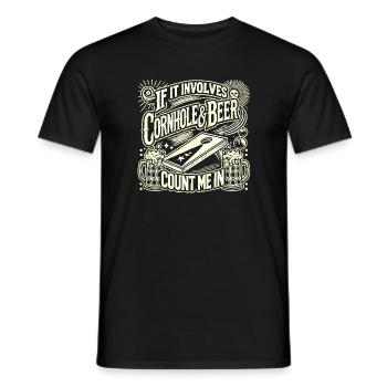 Wenn es um Cornhole und Bier geht, bin ich dabei - Männer T-Shirt - Schwarz - Vorne - AI Model Male 178 light (178cm)