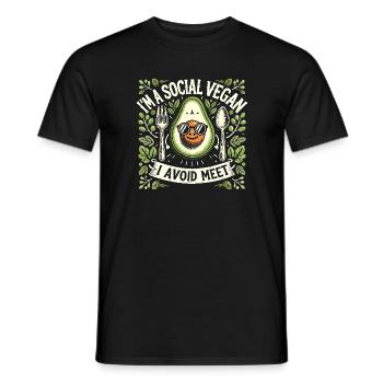 Ich bin ein sozialer Veganer, der Treffen - Männer T-Shirt - Schwarz - Vorne - AI Model Male 178 light (178cm)