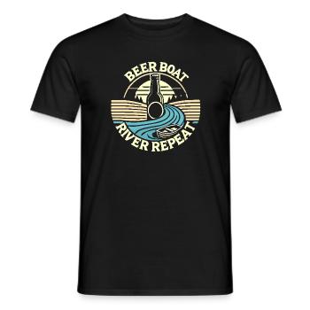 Bierboot-Fluss-Wiederholung - Männer T-Shirt - Schwarz - Vorne - AI Model Male 178 light (178cm)