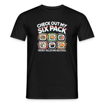 Sehen Sie sich mein Sixpack an - frisch gerollt - Männer T-Shirt - Schwarz - Vorne - AI Model Male 178 light (178cm)