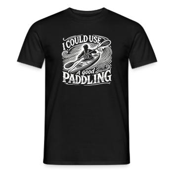 Ich könnte ein gutes Paddeln gebrauchen - Männer T-Shirt - Schwarz - Vorne - AI Model Male 178 light (178cm)