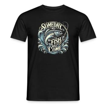 Eines Tages wird mein Fisch kommen - Männer T-Shirt - Schwarz - Vorne - AI Model Male 178 light (178cm)