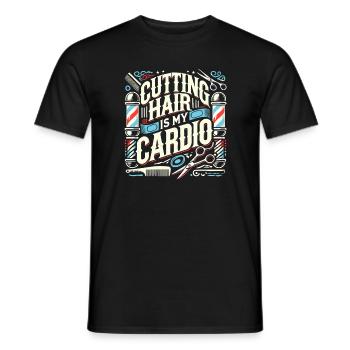 Haare schneiden ist mein Training - Männer T-Shirt - Schwarz - Vorne - AI Model Male 178 light (178cm)
