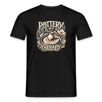 Töpfern ist meine Therapie - Männer T-Shirt - Schwarz - Vorne - AI Model Male 178 light (178cm)