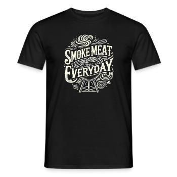 Täglich Fleisch räuchern - Männer T-Shirt - Schwarz - Vorne - AI Model Male 178 light (178cm)