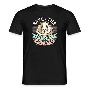 Rettet die pelzige Kartoffel - Männer T-Shirt - Schwarz - Vorne - AI Model Male 178 light (178cm)