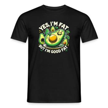 Ja, ich bin fett, aber ich bin gut fett - Männer T-Shirt - Schwarz - Vorne - AI Model Male 178 light (178cm)