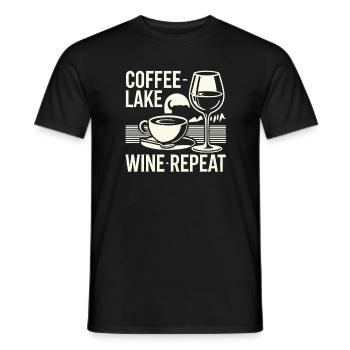 Kaffee See Wein Wiederholung - Männer T-Shirt - Schwarz - Vorne - AI Model Male 178 light (178cm)