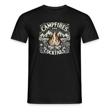 Lagerfeuer und Cocktails - Männer T-Shirt - Schwarz - Vorne - AI Model Male 178 light (178cm)