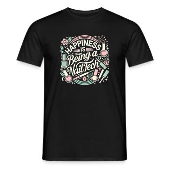 Glück ist, ein Nail Tech zu sein - Männer T-Shirt - Schwarz - Vorne - AI Model Male 178 light (178cm)