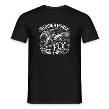 Ein Pferd zu reiten heißt, ohne Flügel zu fliegen - Männer T-Shirt - Schwarz - Vorne - AI Model Male 178 light (178cm)