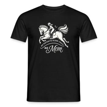 Meine Lieblingsreiterin nennt mich Mama - Männer T-Shirt - Schwarz - Vorne - AI Model Male 178 light (178cm)