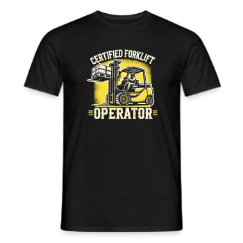 Zertifizierter Gabelstaplerfahrer - Männer T-Shirt - Schwarz - Vorne - AI Model Male 178 light (178cm)