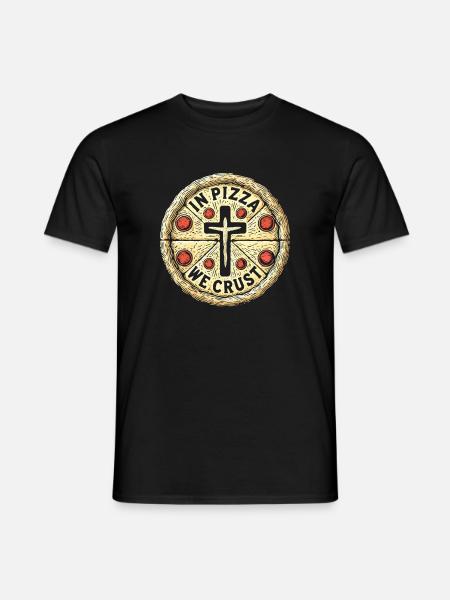 In Pizza Wir Kruste - Männer T-Shirt - Schwarz