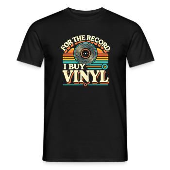 Zum Mitschreiben: Ich kaufe Vinyl - Männer T-Shirt - Schwarz - Vorne - AI Model Male 178 light (178cm)