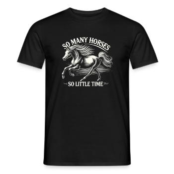 So viele Pferde, so wenig Zeit - Männer T-Shirt - Schwarz - Vorne - AI Model Male 178 light (178cm)