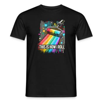 So läuft das bei mir - Männer T-Shirt - Schwarz - Vorne - AI Model Male 178 light (178cm)