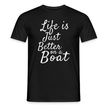 Bateau à voile - T-shirt homme - noir - Devant - AI Model Male 178 light (178cm)