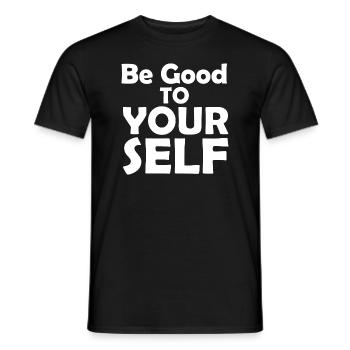 Sei gut zu dir selbst Zitat - Männer T-Shirt - Schwarz - Vorne - AI Model Male 178 light (178cm)