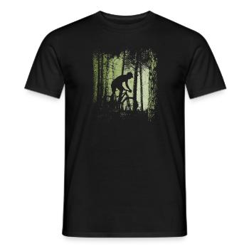 Forest Trail Bicycle Cyclist Offroad Downhill MTB - Men's T-Shirt - black - Front - AI Model Male 178 light (178cm)
