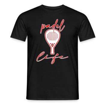 Padel Padel tennis Padel mode PADEL-vie - T-shirt homme - noir - Devant - AI Model Male 178 light (178cm)