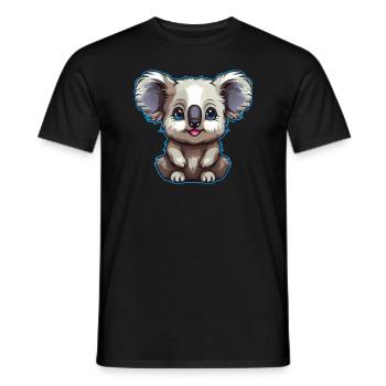 Cute Australian Cuddly Koala Bear - Men's T-Shirt - black - Front - AI Model Male 178 light (178cm)