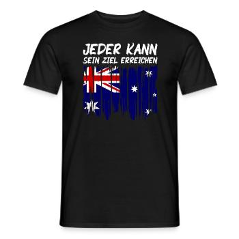Australien Flagge Down Under Australische Fahne - Männer T-Shirt - Schwarz - Vorne - AI Model Male 178 light (178cm)