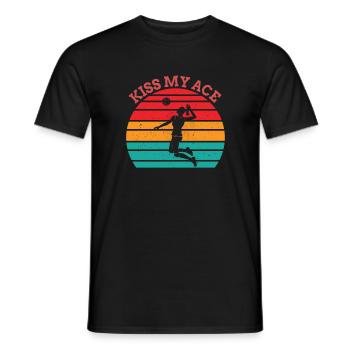 Volleyball Kiss my Ace Volleyball-Player CoachGift - Men's T-Shirt - black - Front - AI Model Male 178 light (178cm)