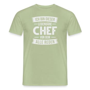 Chef Abteilungsleiter Vorgesetzter Mitarbeiter - Männer T-Shirt - Sage - Vorne - AI Model Male 178 light (178cm)